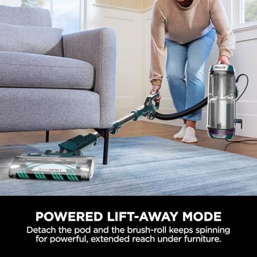 Shark PowerDetect Corded Upright Vacuum Cleaner, DuoClean Detect, Reverse Clean, Anti Hair Wrap Plus, Anti-Allergen, 8m Cord, 1.3L, Dusting Brush, Pet, Crevice, Multi Surface Tools & Bag, AZ3900UKTBK