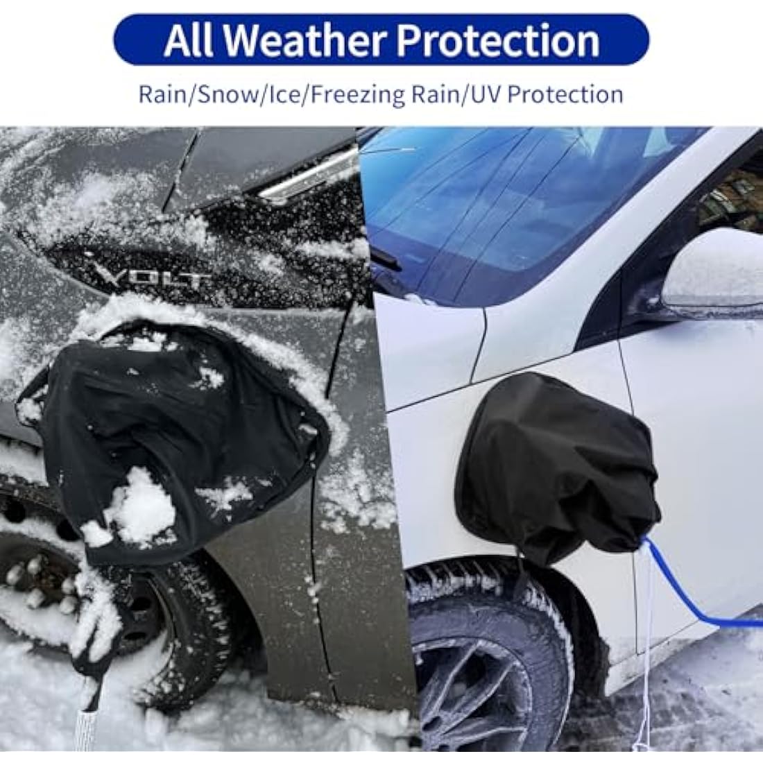 LZSTEC EV Charger Port Cover, Rainproof Waterproof Outdoor Electric Car Charging Port Plug Cover, Snow Freezing Rain Sun UV All-Weather Protection, Magnetic Adhesion for Electric Vehicle w/Steel Body