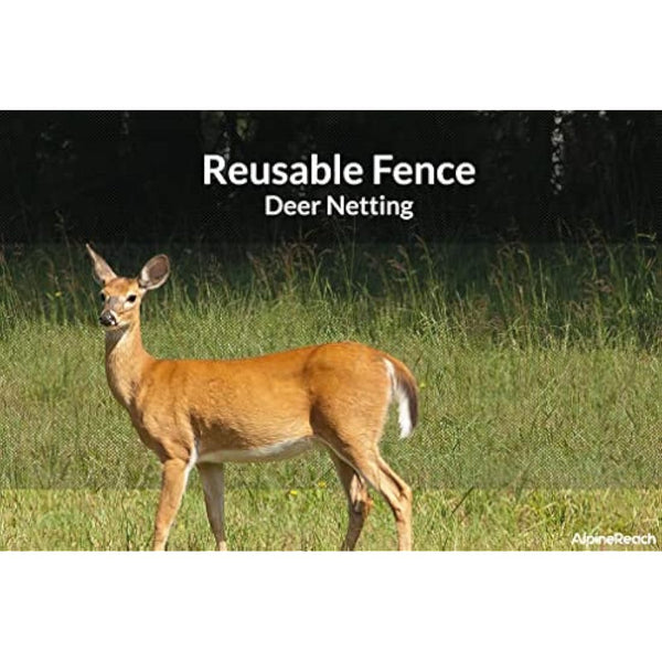 AlpineReach Garden Netting 2m x 20m Extra Strong Woven Mesh Bird Netting Heavy Duty Kit - Protect Plants & Fruit Trees Against Animals & Deer Fencing Protection - Reusable with Cable Ties, Black