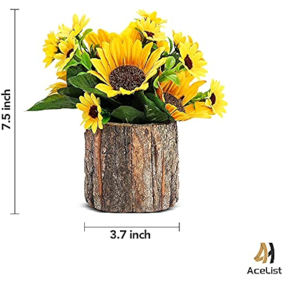 AceList Artificial Sunflowers, Fake Flowers/Fake Potted Plants Artificial Plants Indoors In Pots Yellow Decorative Artificial Flowers Indoors for Home Office