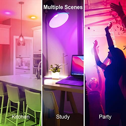 GY GU10 Smart Bulb,RGBCW Dimmable Colour Changing Alexa Light Bulbs,Compatible with Alexa&Google Home WiFi Light Bulbs(2.4GHz WiFi Only) 7W 500LM, 6 Packs