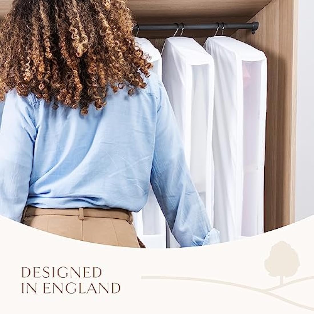 Hayden Hill Luxury Organic Cotton Garment Bag - Long 58 Inch - Breathable Dress Cover - For Clothes & Full Length Coats - Carbon Neutral