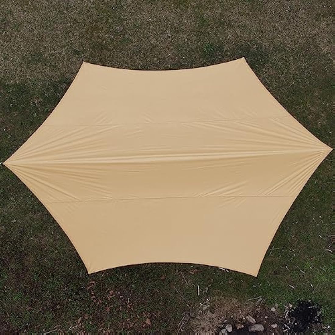 4.5X4.5m Large Camping Tarp Tent Ultralight Waterproof Mutifunctional Awning Hexagon Tarpaulin Shelter for Car Bushcraft Hammock Backpacking Outdoor