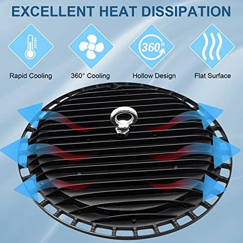 ZXICH 100W UFO LED High Bay Light,10000LM Industrial UFO Lamp, 6000K-6500K Daylight White LED Warehouse Lighting, IP65 Waterproof Commercial Bay Lighting Shop Area Workshop Garage (4 Pack, 100W)