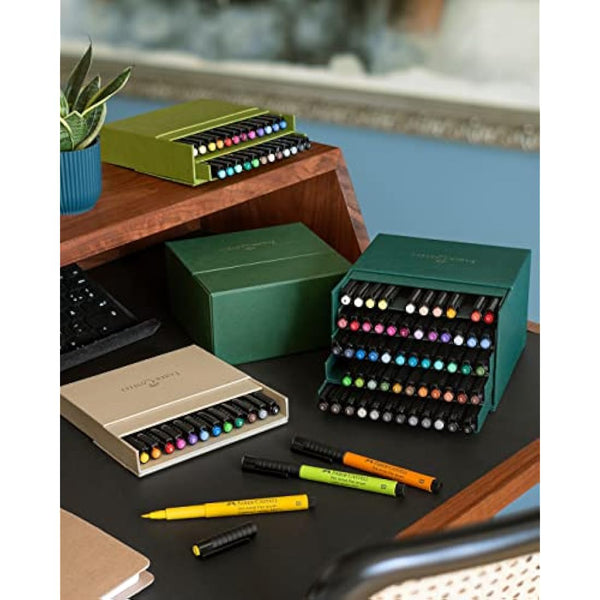 Faber-Castell Art & Graphic Pitt Artist Pen Brush India Ink Pen, Multicoloured, Studio Box Of 60, For Art, Craft, Drawing, Sketching, Home, School, University, Colouring