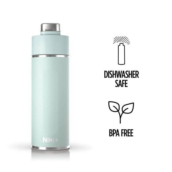 Ninja Thirsti Water Bottle and Flask 709 ML With Leak-Proof Lid, Designed For Carbonated, Hot & Cold Drinks, Ideal For Travel & Sports, Triple Insulated, Stainless Steel Bottle, Black, DW2401EUUKBK