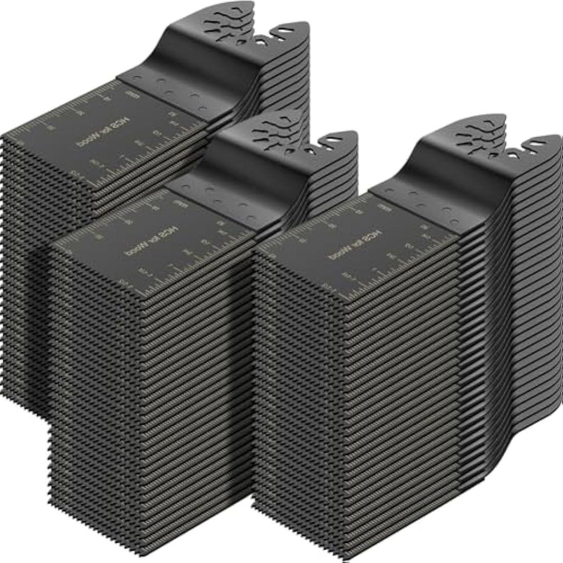 100Pcs Multi Tool Blades Kits Universal Wood Oscillating Saw Blades Wood Multitool Blades Compatible with Fein Multimaster Porter Cable Bosch Ryobi Dewalt Milwaukee Rockwell Oscillating Tool