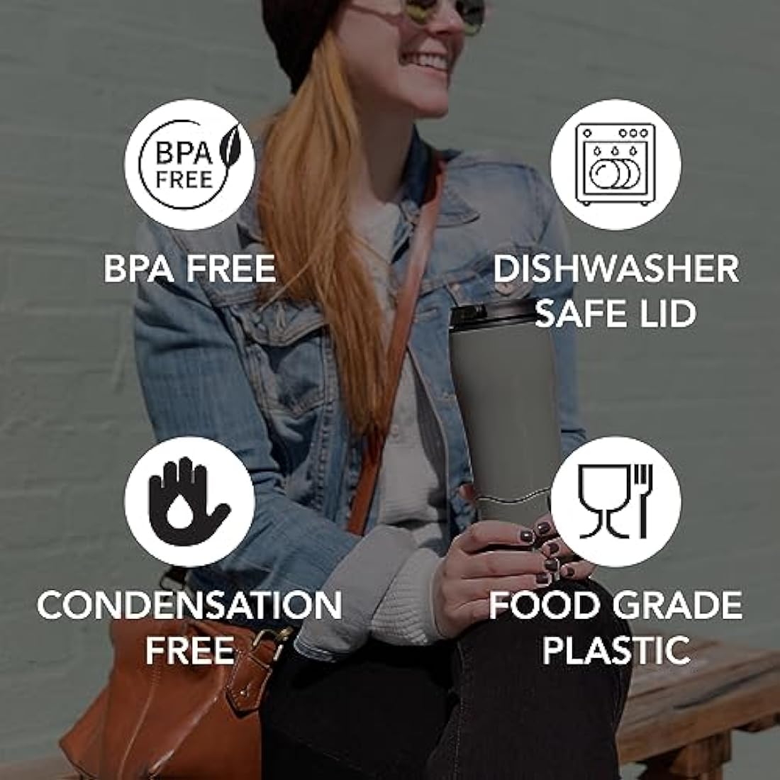 Mighty Mug 17901498 Solo Travel Mug, 320ml-Urban, Top-PP/Base-ABS/Metal, Urban Grey