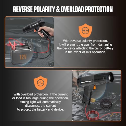 VKALTUL Timing Light,12V Strobe Timing Light Gun,Automotive Ignition Engine Timing Light for Cars Motorcycle Automotive