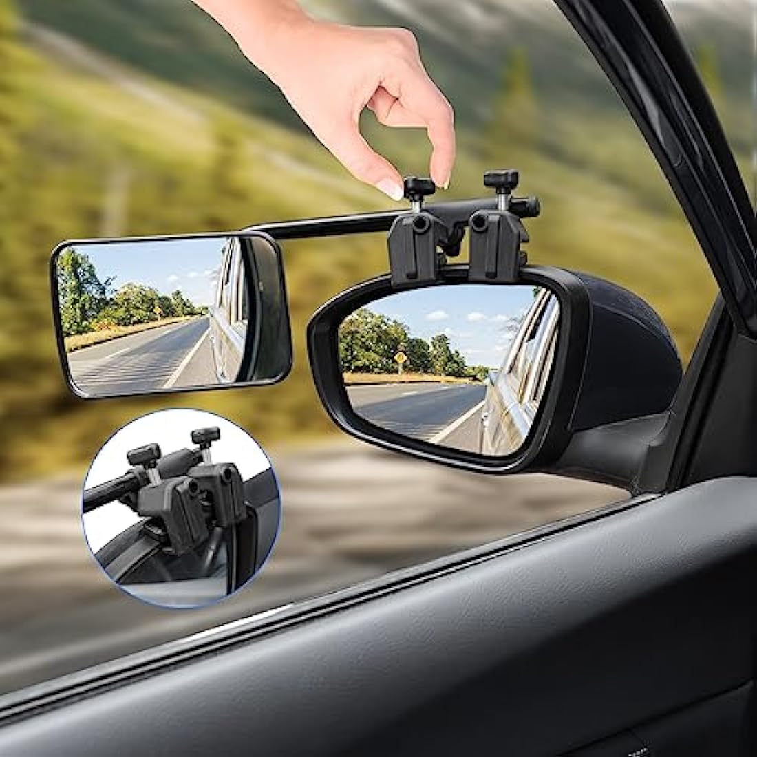 SUPAREE Car Towing Mirrors Caravan Towing Mirrors Caravan mirrors for Cars Wing Mirror Extensions for caravan towing with Clamps Safe Universal Pair