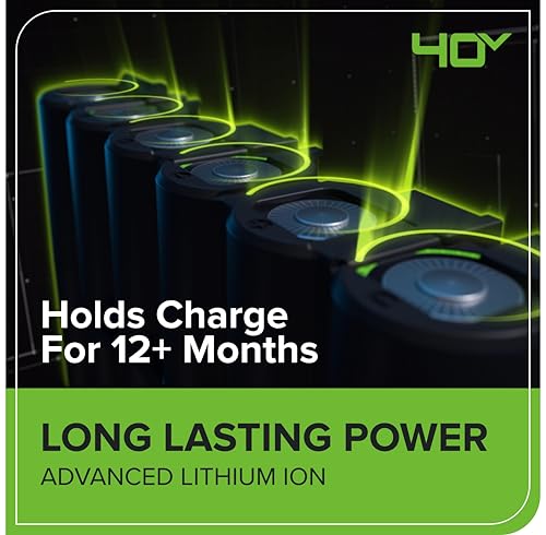 Greenworks 40V Cordless Lawnmower for Lawns up to 500m², 41cm Cutting Width, 50L Bag, Two of 40V 2Ah Batteries & One Charger, 3 Year Guarantee-G40LM41K2X, Green, Black, Grey