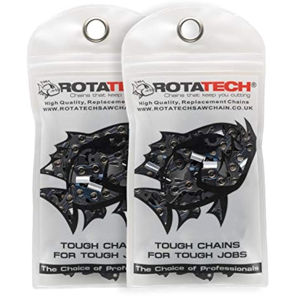 2 X 20 50cm Rotatech Chainsaw Chains .325" Pitch, .063" Gauge, 76 DL Drive Links. Compatible with Parker Brand Chainsaws