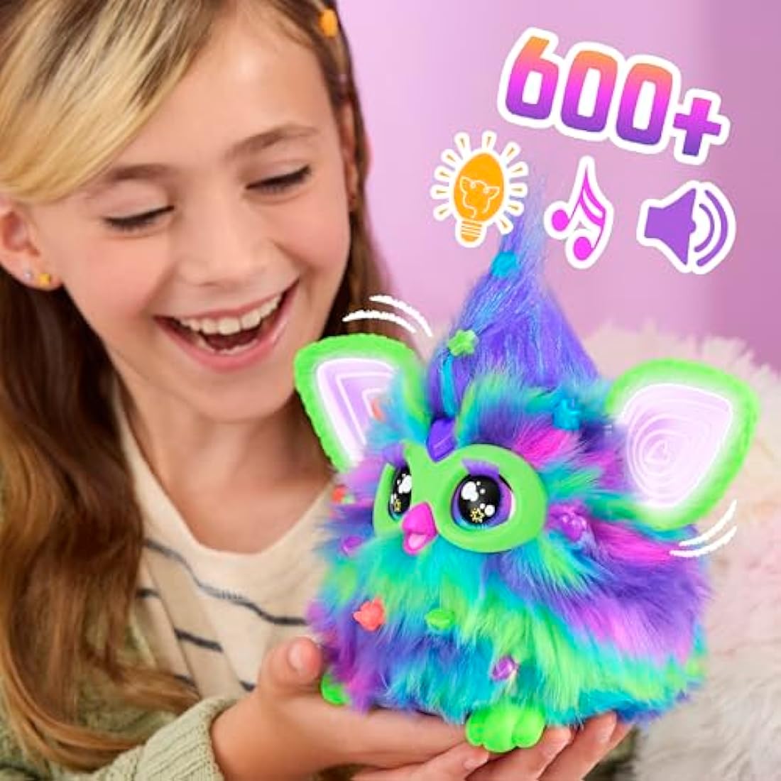 Hasbro Furby Galaxy Glow in the Dark Interactive Plush Toy Spanish Version