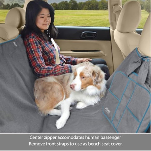 Kurgo Heather Hammock, Dog Car Seat Protector, Waterproof & Stain-Resistant, Secure Fit, Charcoal Grey