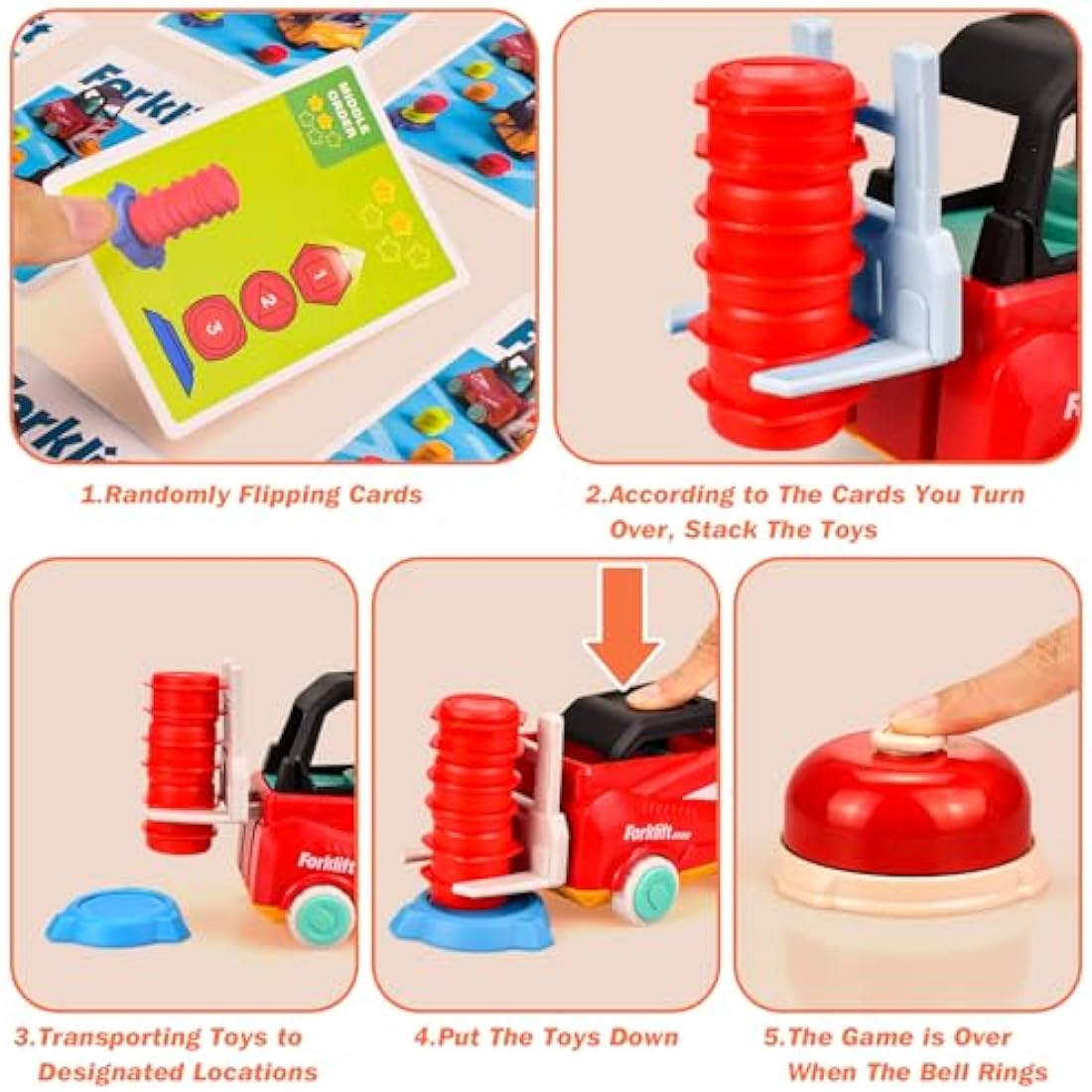 Hayoom Engineer Forklift Transport Game, Forklift Frenzy Car, Sensory Toys for 2+ Boys & Girls