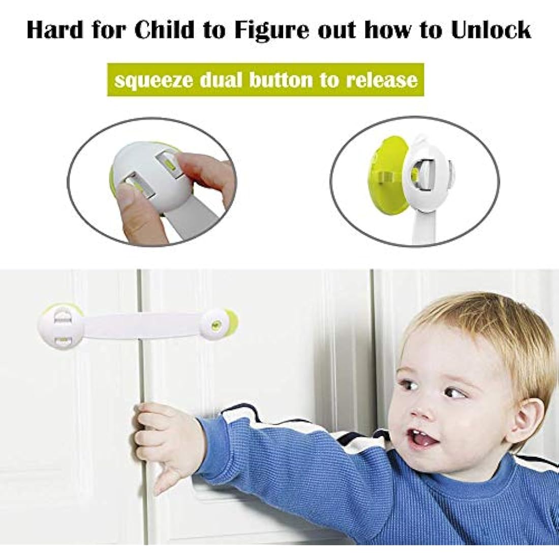 SMBOX Child Safety Cupboard Latch 6 Packs Stick On for Kitchen Self Adhesive Baby Proofing Latch Children Proof Locks for Door, Drawer, Closet, Refrigerator, Trash