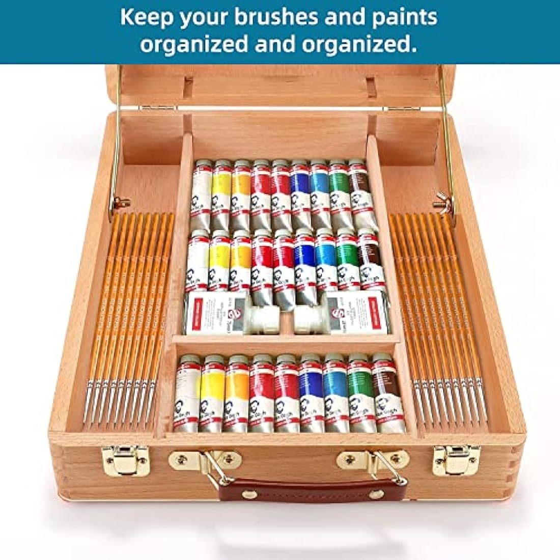 TTAototech Table Easel Box, Wooden Table Box Easel with Storage Table Easel Stand Adjustable Desktop Drawing Board Box for Kids Artists Beginners Painting