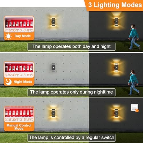 LMP Up Down Outdoor Wall Lights PIR, Motion Sensor Outside Lights Mains Powered, IP65 Square Porch Front Door Light Electric, Waterproof External Modern GU10 LED Lighting Exterior Lamp for House, Grey