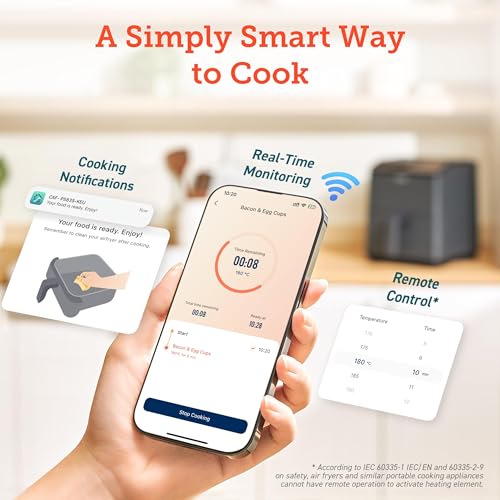 COSORI Smart Air Fryer Oven Dual Blaze 6.4L, Double Heating Elements, Cookbook, No Shaking & No Preheating, APP Control, 12 Functions, Air Fry, Roast, Bake, Reheat, Dishwasher Safe