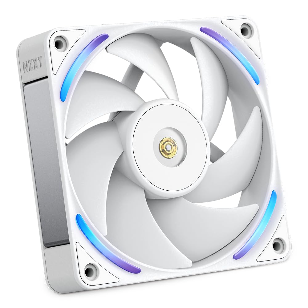 NZXT F420 RGB Core - 420mm Single-Frame Fan Unit with 3 x 140mm RGB Fans - Speed & Lighting Control - High Static Pressure & Airflow - Fluid Dynamic Bearings - 8 aRGB LEDs Per Fan - White