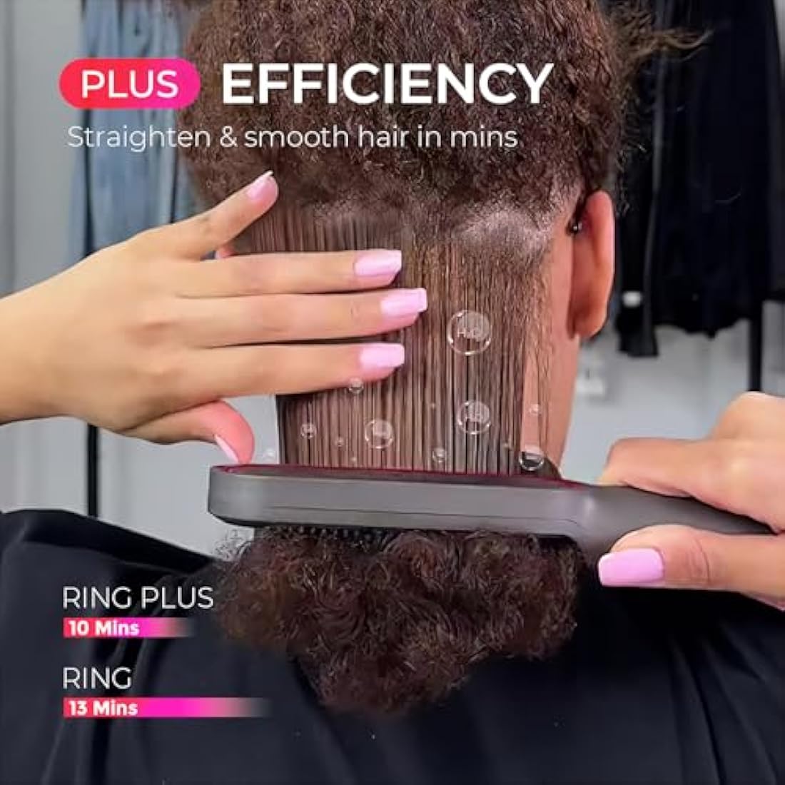 TYMO Hair Straightener Comb Plus - Hair Straightening Brush & Iron with Nano Titanium Coating for Even Heat, 9 Temperature Settings & LED Screen, Professional Hair Tools for Styling