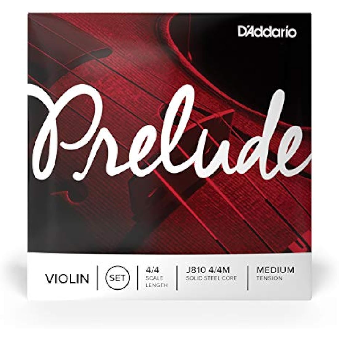 D’Addario Prelude Violin String Set, 4/4 Scale Medium Tension – Solid Steel Core, Warm Tone, Economical and Durable – Educator’s Choice for Student Strings – Sealed Pouch to Prevent Corrosion, 1 Set