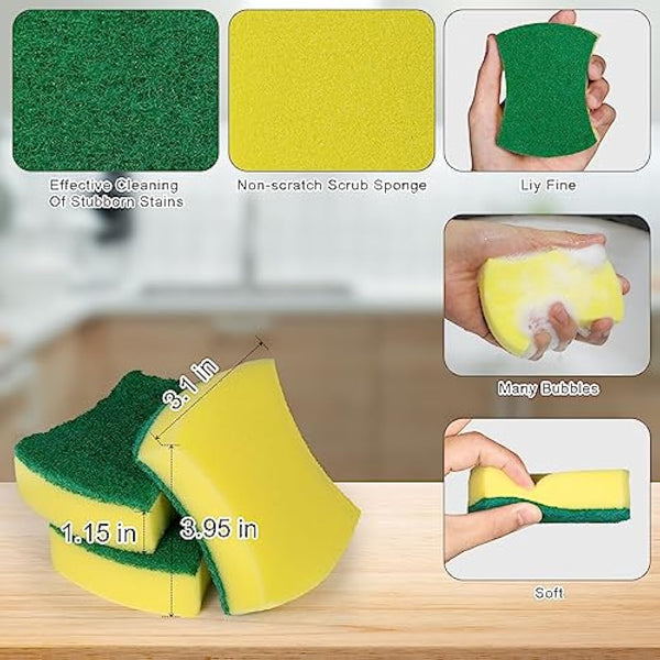 300 Pack Kitchen Cleaning Sponges, Eco Non-Scratch for Dish,Scrub Sponges…