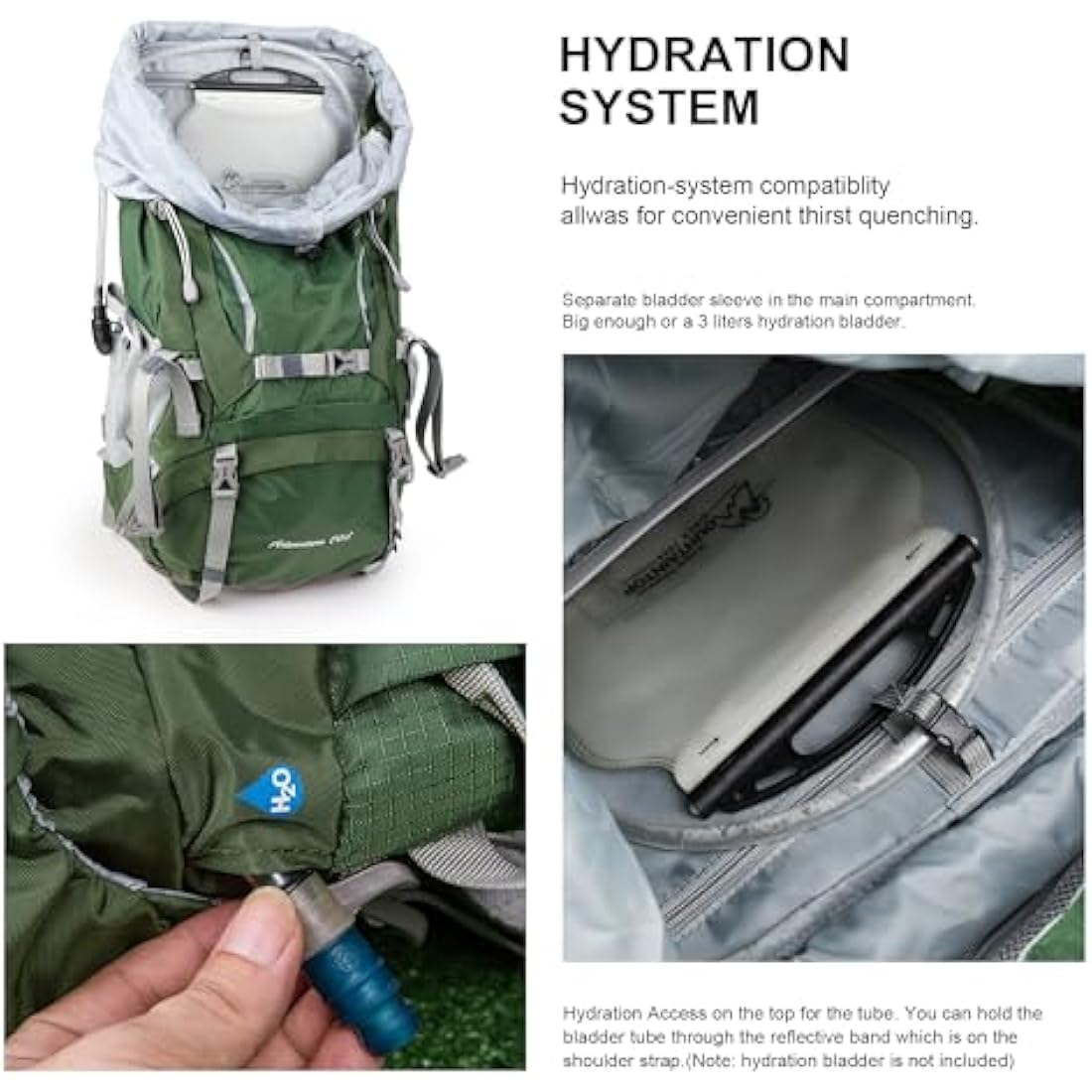 MOUNTAINTOP 70L Hiking Backpack water-resistant Internal Frame Backpacks Large Trekking Mountaineering Rucksack with Rain Cover for Men Women Cover Outdoor