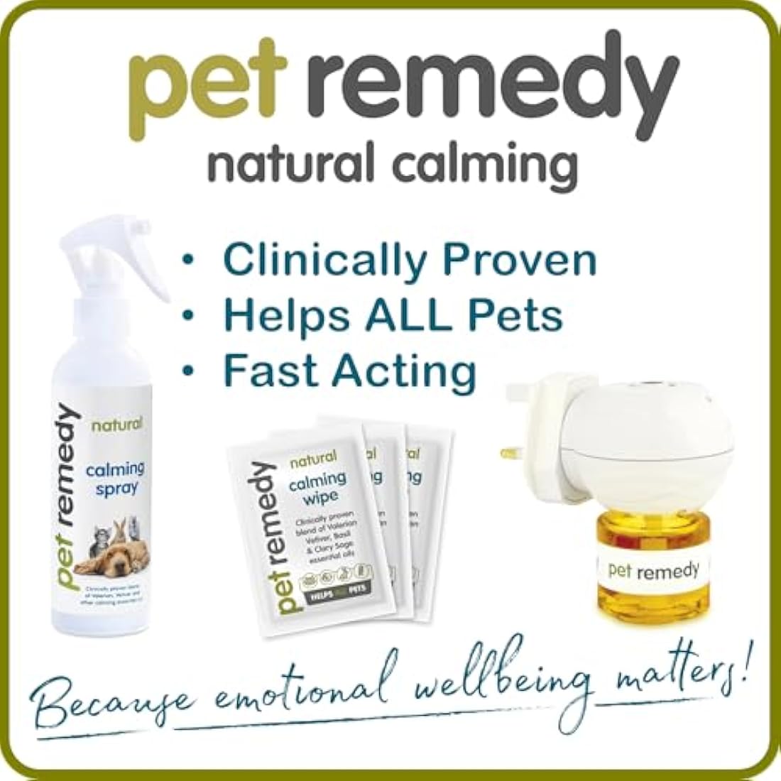 Pet Remedy Natural De-Stress and Calming Plug-In Diffuser with 40 ml Refill Bottle (Lasts 2 Months)