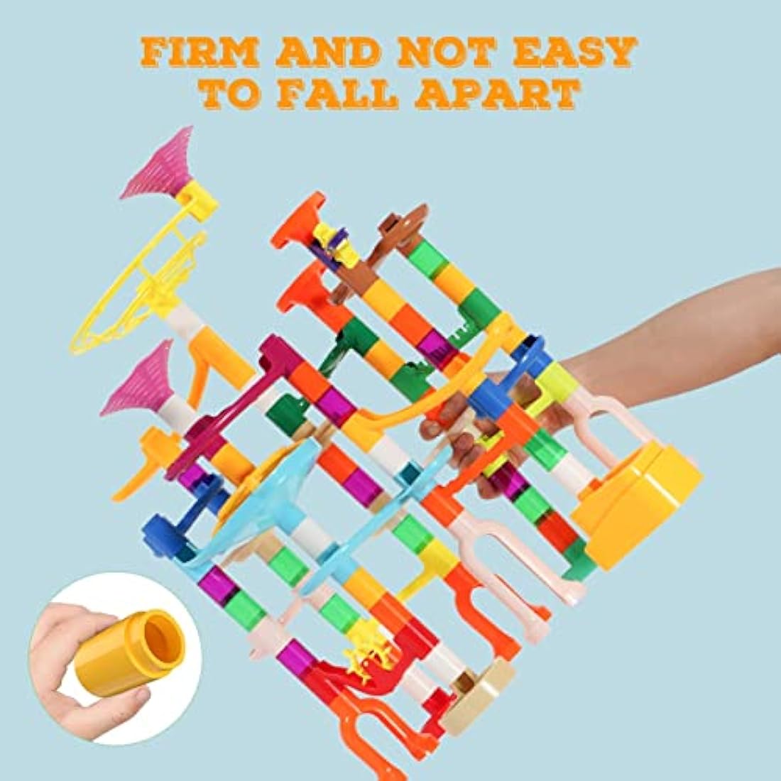 Marble Run,166PCS Building Construction STEM Toy Set for Kids Age 3-12Year,Solid Marble Race Track,Easy to Assemble Learning Educational Marble Rush,Gifts for Boys Girls