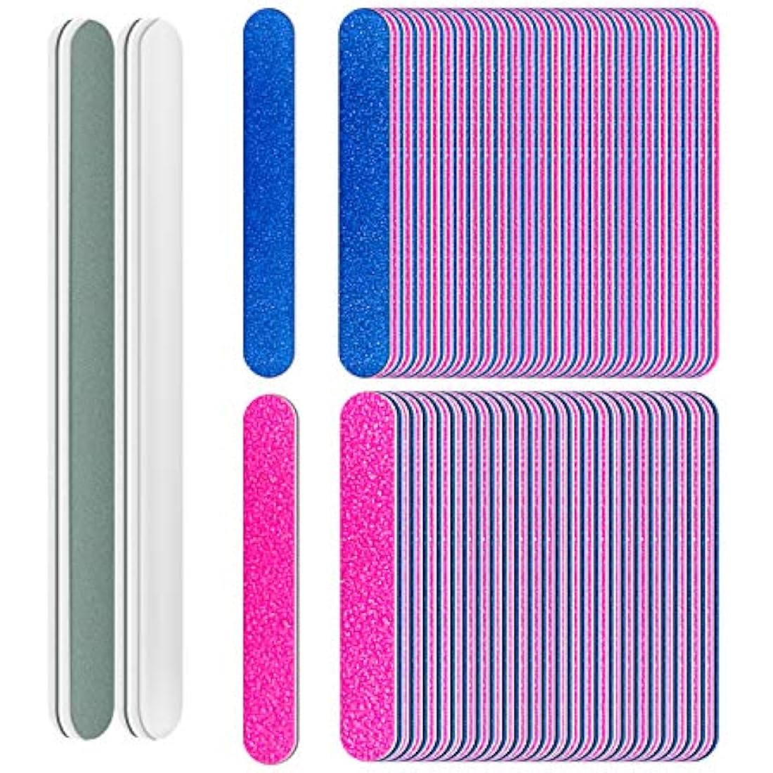 100 Pcs Disposable Nail Files 180/240, Double Sided Emery Board, Nail File Buffer Set for Natural Fake Nails for Home and Salon Use with Free Nail Polishing Buffer