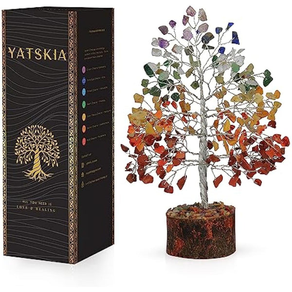 Chakra Tree of Life Decor - Crystal Tree - Spiritual Home Decor - Meditation Gifts with Chakra Stones