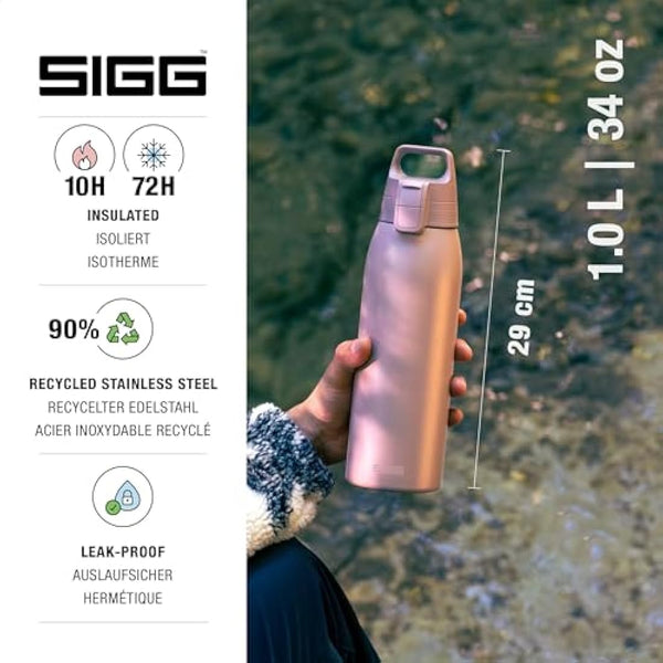 SIGG - Insulated Water Bottle - Shield Therm One - Suitable for Carbonated Beverages - Leakproof - Dishwasher Safe - BPA Free - 90% Recycled Stainless Steel - 0,5L / 0,75L / 1L