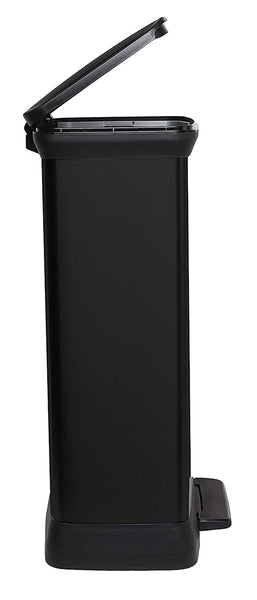 Curver Metal Effect 70% Recycled Kitchen Pedal Touch Deco Bin 50 Litres - Silver