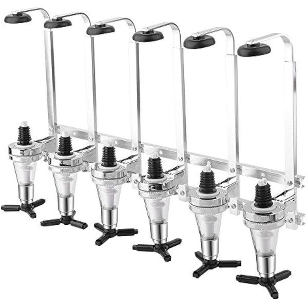 4/6 Bottle Wall Mounted & Rotary Stand Drinks Optic Dispenser Party Bar Butler by Crystals® (6 Bottle Wall Mounted)