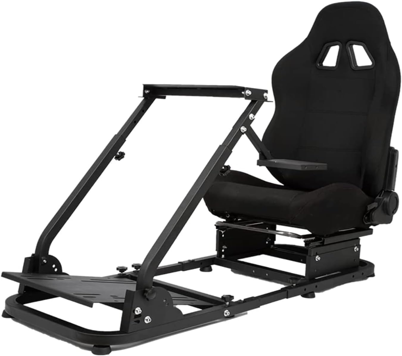 Dardoo Racing Simulator Cockpit with Black Seat Foldable Fit for Logitech Thrustmaster G27 G29 G920 G923 Steering Simulator Stand Adjustable Gaming Frame(Without wheel pedal handbrake shifter)