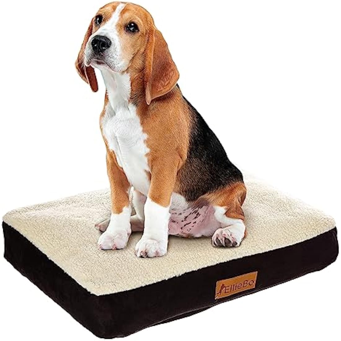 Ellie-Bo XL Dog Bed for 42-inch Dog Cage/Crate - Black Faux Suede/Sheepskin
