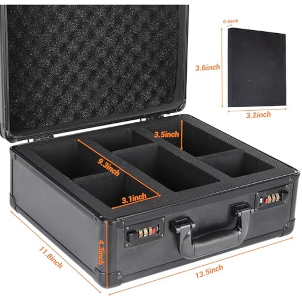 2023 NEW Graded Card Storage Box with Coded Lock,GMA Baseball Football Sports Cards Waterproof Display Trading Card Case,Easy to Carry(3 Slots No Card)