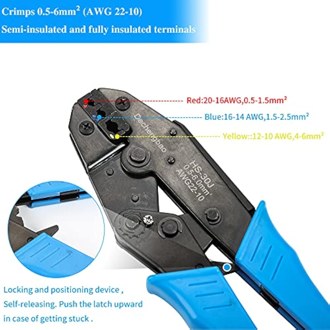 Insulated Wire Terminal Crimping Tool Kit, 0.5-6mm² Ratchet Crimping Plier, Cable Lug Pliers Electrician Crimping Tool Set with 700 Insulated Butt Bullet Spade Ring Crimp Connectors