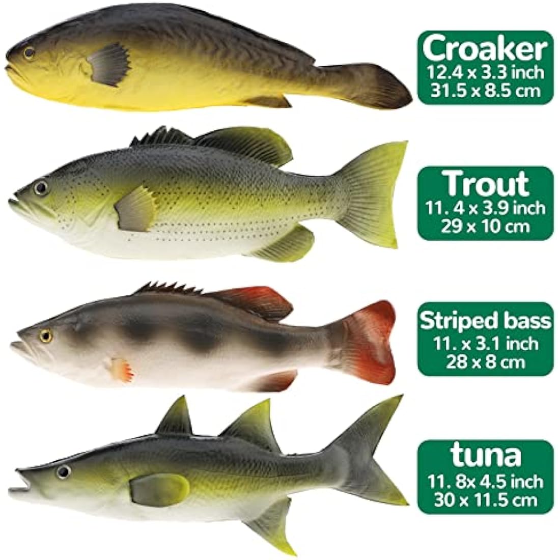 Gresorth 4 PCS Fake Fish Ornament Artificial Food Model Decoration Home Party Garden Kitchen Shop Display Lifelike Hanging Toys Model