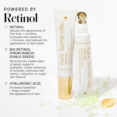 Kate Somerville Retinol Firming Eye Cream, Anti-Ageing Eye Treatment, Clinically Proven to Firm, Brighten and Smooth Lines, and Wrinkles, 15 mL