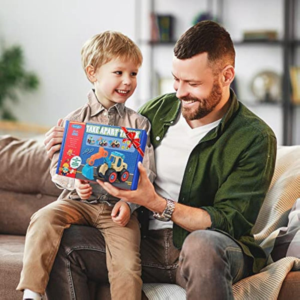 Anginne 4 in 1 Construction DIY Take-Apart Digger Toys Cars Set - Building Toys & Educational Gifts