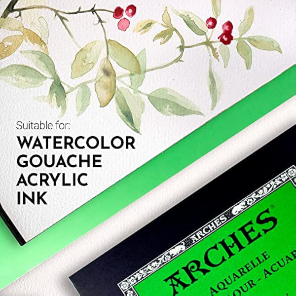 ARCHES Watercolour Pad, 300 GSM, Cold Pressed, A3 (29.7 x 42 cm), Wood, White, 29.7 x 42 x 1 cm