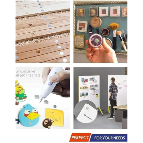 FINDMAG 100 Pack Magnets, 10 mm x 2 mm Fridge Magnets, Strong Small Magnet, Strong Whiteboard Magnet, Tiny for Adults, Magnetic Flat for Home, Office, Whiteboards, Crafts, Tools, DIY