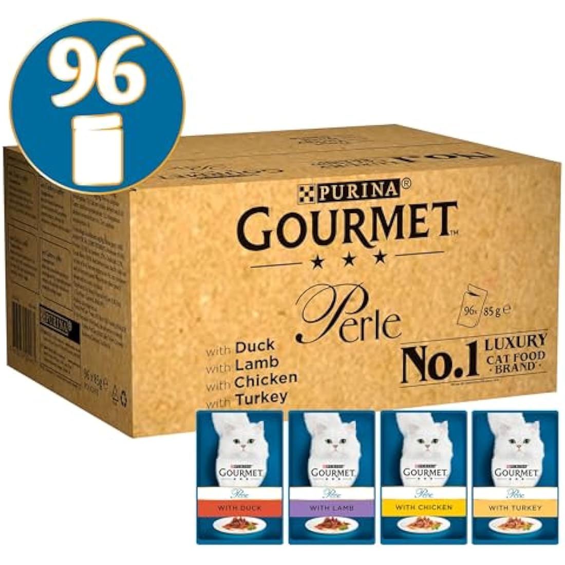 Gourmet Perle Chef's Collection In Gravy (Turkey, Chicken, Duck, Lamb) 96X85g