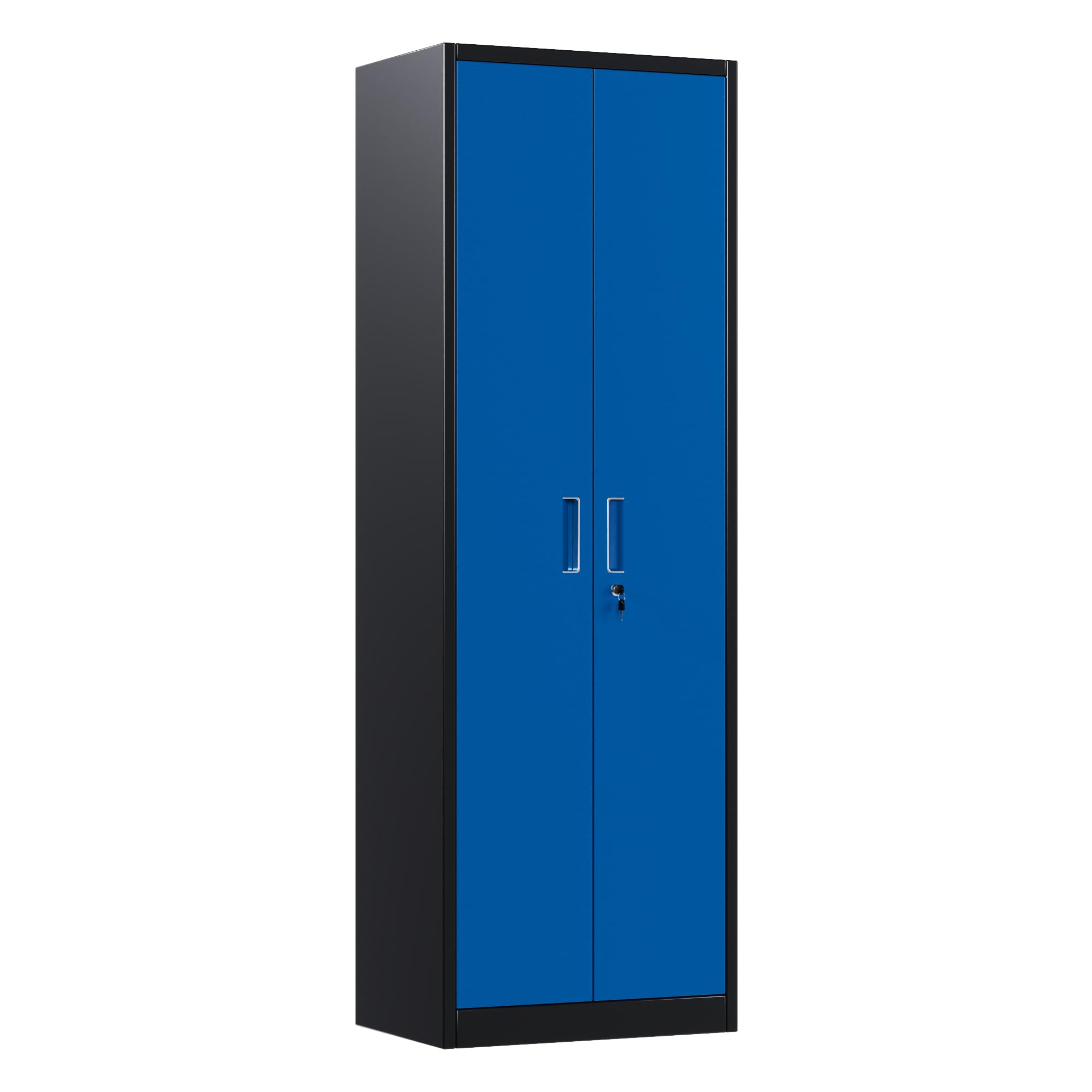 Metal Storage Cabinet with 2 Door and 3 Adjustable Shelves,140X80x40CM Steel Cabinet for Warehouse,Garage,Home,Office,Easy Assemble Required(Black/White)