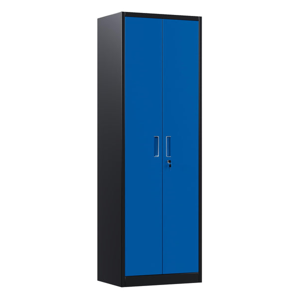 Metal Storage Cabinet with 2 Door and 3 Adjustable Shelves,140X80x40CM Steel Cabinet for Warehouse,Garage,Home,Office,Easy Assemble Required(Black/White)