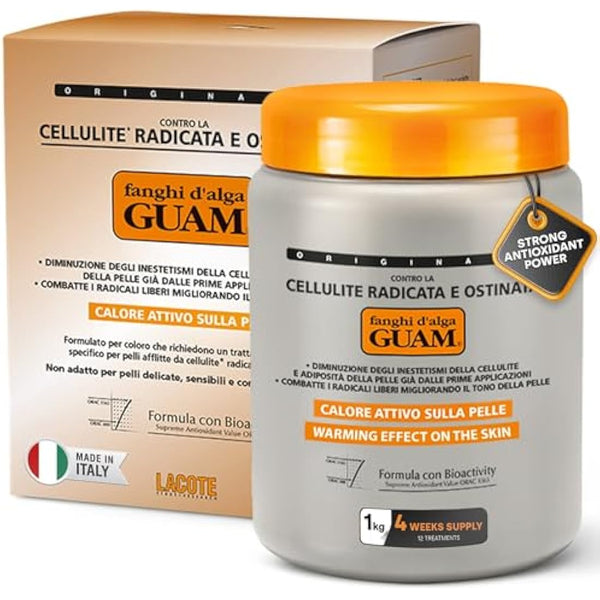 GUAM Seaweed Mud Stubborn & Deeply Rooted Anti Cellulite Treatment - 1kg Antioxidant Hot Body Mask Cellulite Remover for Legs & Thighs - Skin Firming Cream to Reduce Imperfections & Boost Circulation