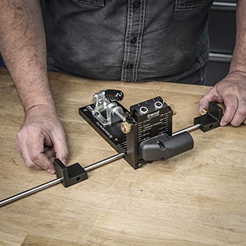 Trend Pocket Hole Jig Pro Kit with Pocket Hole Jig, Support Rods & End Stops, Face Clamp, HSS Drill Bit & Depth Collar, Square Drive Bits, 100 Screws & Storage Case, PH/JIG/AK , 12.7-38mm