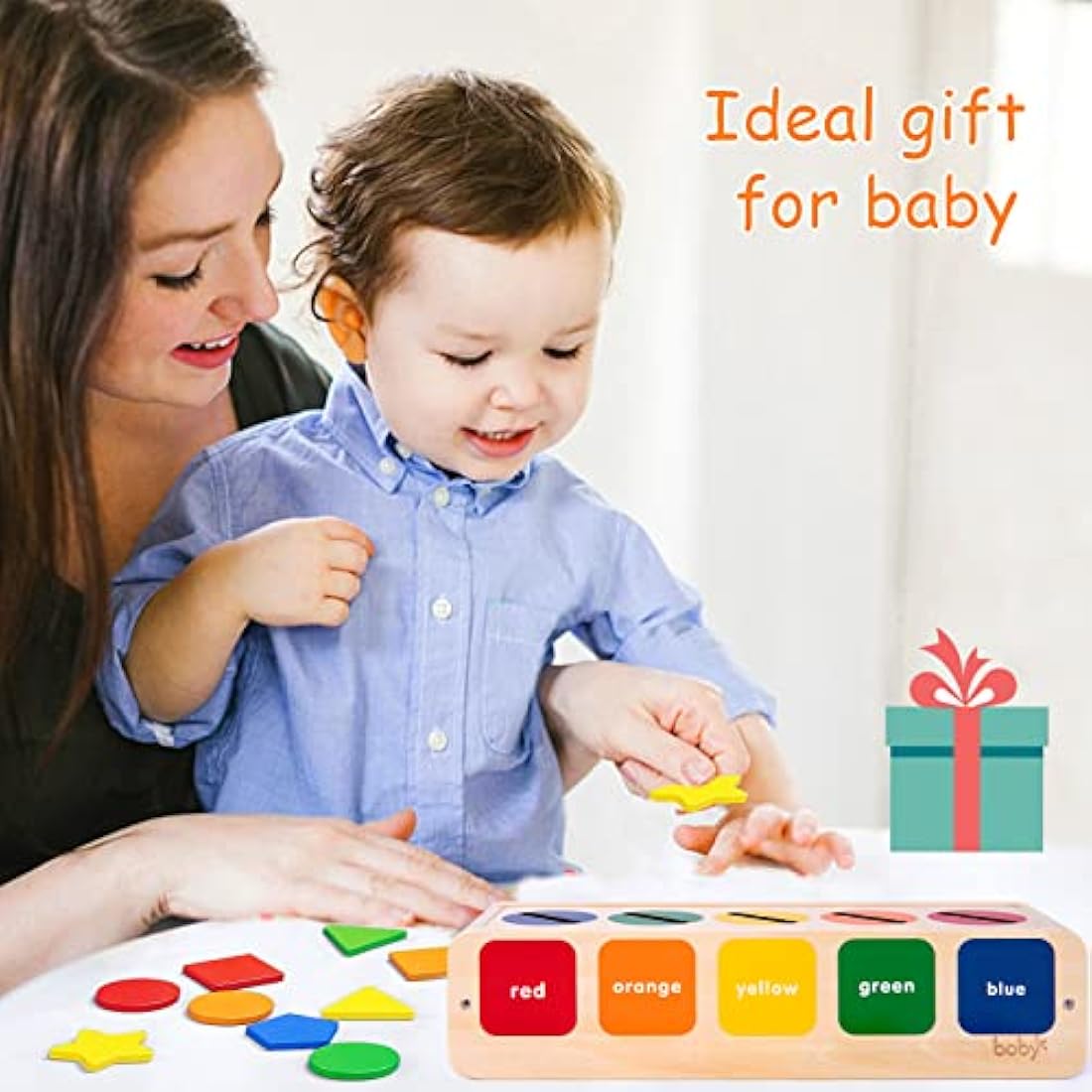 LZDMY Toddler Toys for 2 3 Year Old Boys Girls, Wooden Montessori Educational Toys for 2-3 Year Olds, Sensory Color Shape Sorting Toys, Gifts for Boys Girls Age 1-3